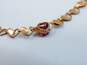 10K Yellow Gold Faceted Ruby Hearts Linked Chain Bracelet 3.0g image number 7