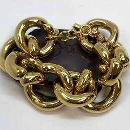 Designer J. Crew Gold-Tone Toggle Clasp Fashionable Link Chain Bracelet