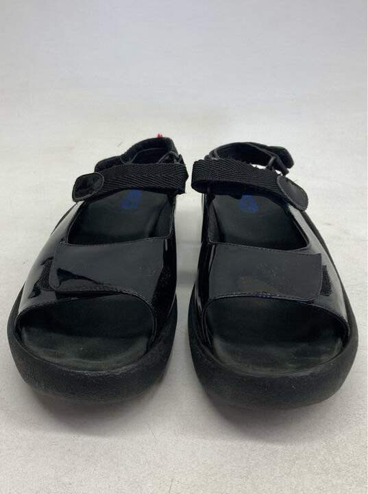 Woman's Wolky Sandals Jewel Black Patent Leather Platform Open Toe Sz41 image number 2