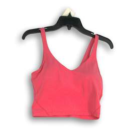 NWT Lululemon Womens Pink Sleeveless V-Neck Activewear Cropped Tank Top Size 8
