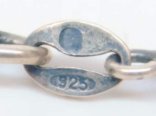 Vintage 925 Faux Turquoise Necklace & Greek Key Cuff Bracelet 35.5g image number 4