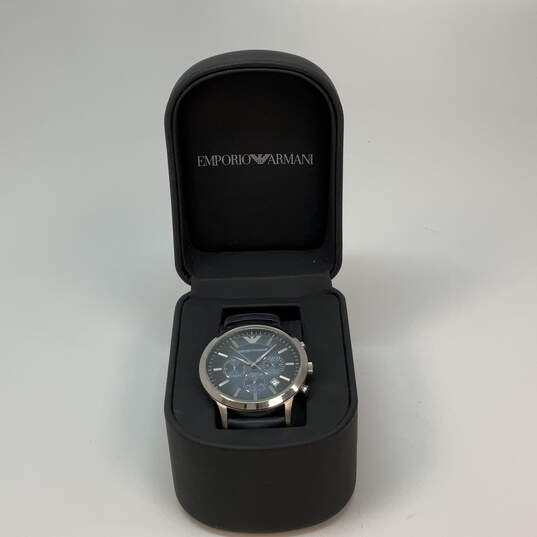 Buy the AR-2473 Silver-Tone W/ Emporio Analog GoodwillFinds Renato | Box Designer Armani Wristwatch