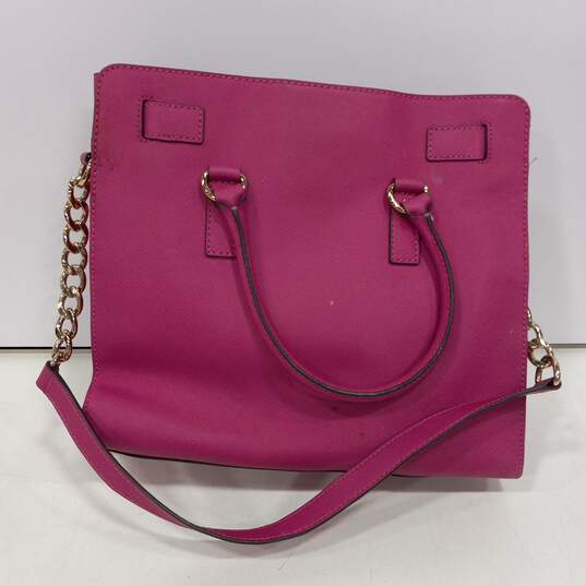Womens Pink Genuine Leather Snap Satchel Bag image number 2