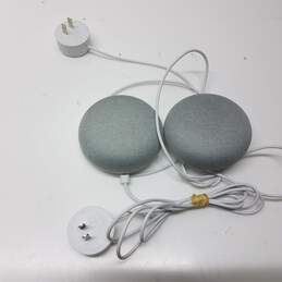 Lot of Two Mini Google Home Mini Smart Speakers
