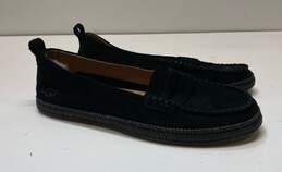 UGG Suede Amlia Moccasin Slip On Loafers Black 6