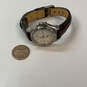 Designer Seiko 7N83-0219 Silver-Tone Brown Leather Strap Analog Wristwatch image number 2