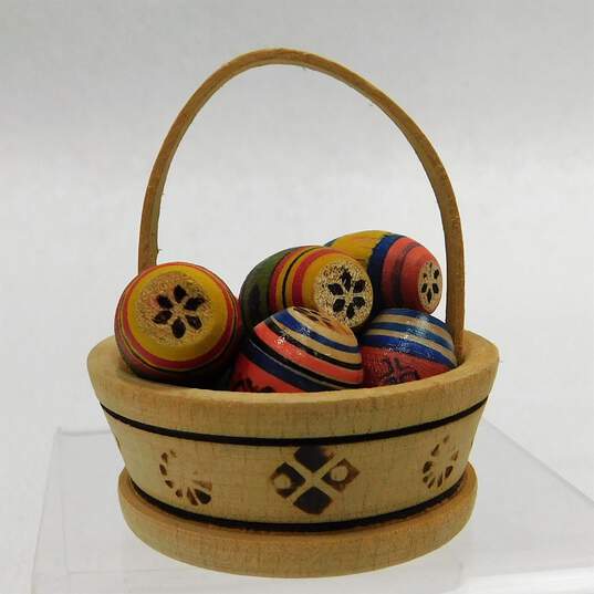 VTG Set of 22 Polish Pisanki Handpainted Wooden Easter Eggs Ukraine Décor image number 3