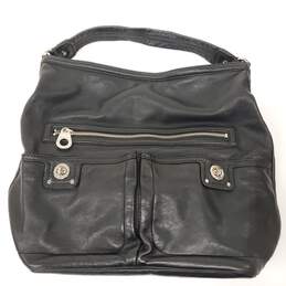 Marc by Marc Jacobs Black Pebbled Leather Front Zip Hobo Bag