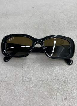 Ray-Ban RB P Polarized Rectangular Sunglasses w/ Case - Black Frame alternative image