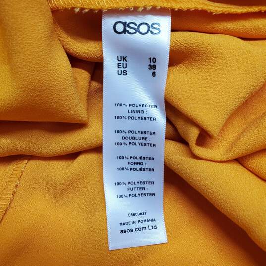 ASOS Design Mustard Orange Midi Dress with Split Women's Size 6 image number 4