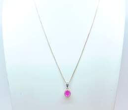 925 Dyed Pink Sapphire Jewelry w/ Travel Charm Bracelet 29.1g alternative image