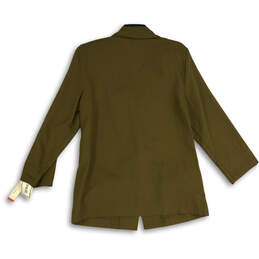 NWT Womens Olive Green Notch Lapel Single Breasted One Button Blazer Sz 14 alternative image