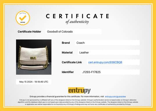 Authenticated Women's Coach Signature Chelsea Gold Chain Crossbody Bag image number 12