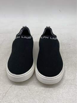 Ralph Lauren Men's Black Knit Slip-On Sneakers, Size 5.5, Excellent Condition