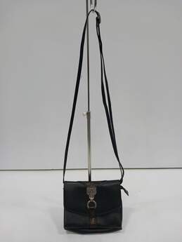 Brighton Black Leather Crossbody Wallet Bag