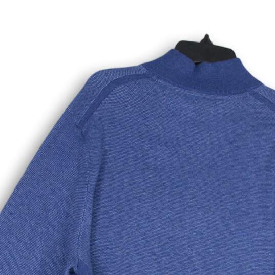 Tommy Bahama Mens Pullover Sweatshirt Long Sleeve Quarter Zip Blue Size XLT image number 4