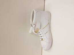 Women's Size 9.5 - G by Guess White Sneaker Gold Accents With Side Zipper alternative image