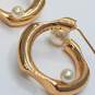 Outhouse Gold Tone Pearls Des Celeste Hoop Earrings 25.6g image number 3