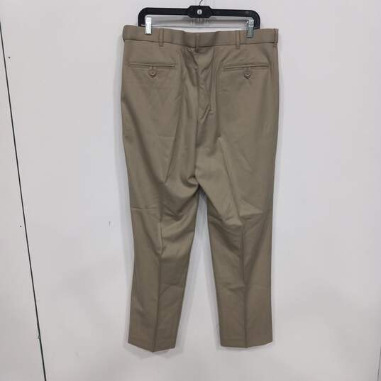 Peter Christian Men's Tan Wool/Silk Blend Dress Pants Size 38 x 29 image number 2