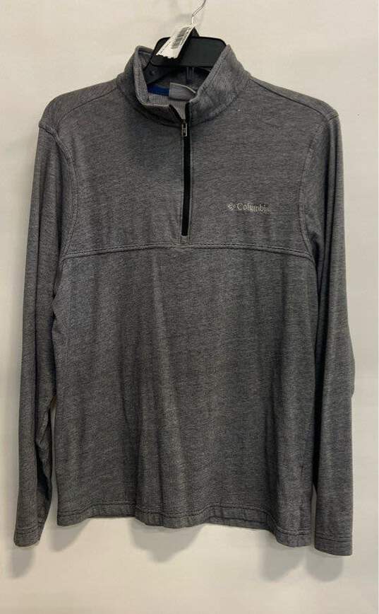 Columbia Sportswear Mens Gray Heather 1/4 Zip Henley Sweatshirt Size Small image number 1