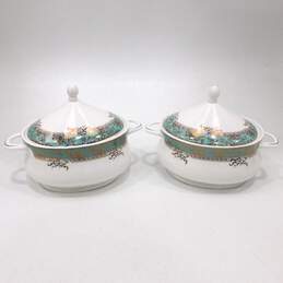 VTG Matching Cashmere China Maxwell & Williams Serving Dishes Green Gold w/ Lids