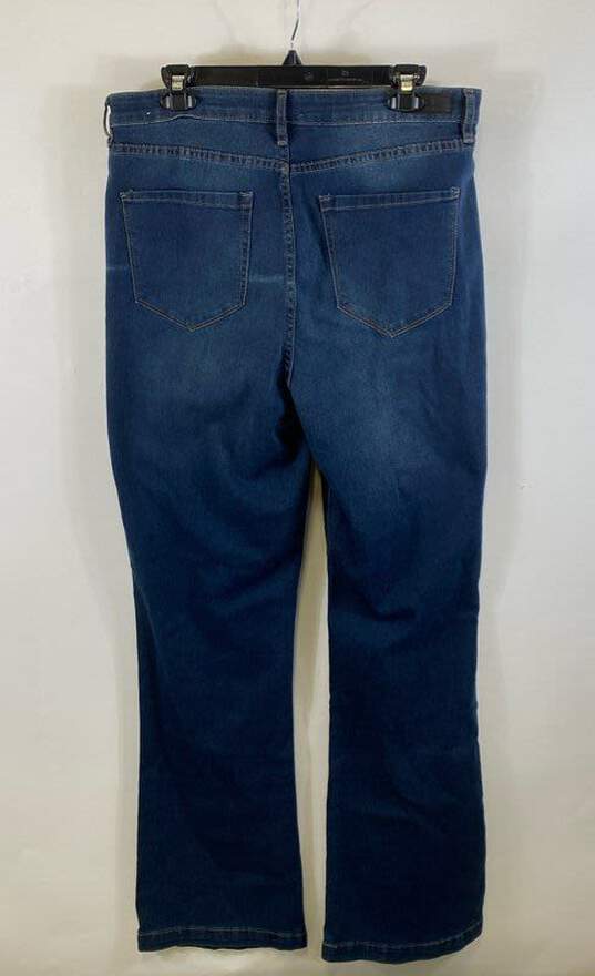 NWT Nicole Miller Womens Dark Blue High Rise Denim Bootcut Leg Jeans Size 14 image number 2