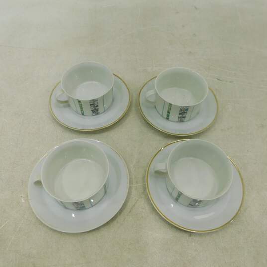 Vintage MCM Rosenthal Hans Theo Baumann Grunewald Tea Cups & Saucers Set of 4 image number 1