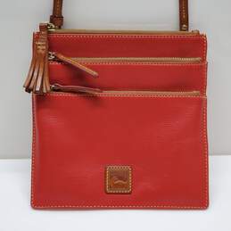 Dooney & Bourke North/South Triple Zip Red Leather Cross Body Bag alternative image