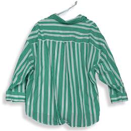 Old Navy Womens White Green Stripe Shirt Size XL alternative image