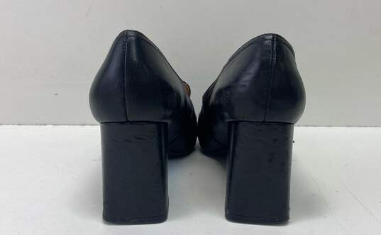 Marc Fisher Oralin Black Leather Buckle Loafer Pump Heels Women's Size 6 image number 4