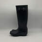 Womens Black Round-Toe Buckle Knee High Pull-On Rain Boots Size 6 image number 4