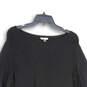 Womens Black Round Neck Long Sleeve Knitted Tunic Sweater Size L image number 3