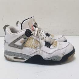 Air Jordan 840606-192 4 Retro OG White Cement Sneakers Men's Size 10.5