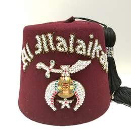 Al Malaikah Masonic Shriner Fez Hat Size 7 1/4 alternative image