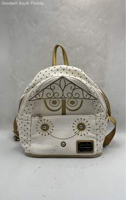 Loungefly Disney Parks Ladies Off White Gold Color Backpack
