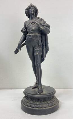 Hitches Spelter Mandolin Player Period Costume Enchanting 17in Bronze Statue alternative image