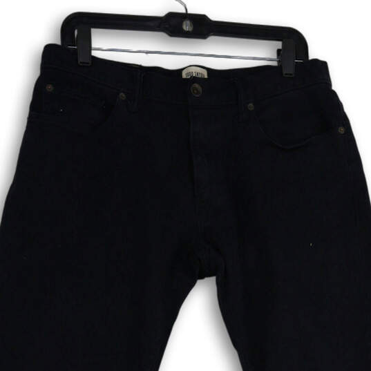 Mens Navy Denim Dark Wash 5 Pocket Design Straight Leg Jeans Size 32x32 image number 3