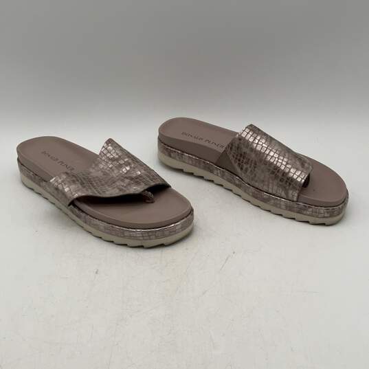 Donald J Pliner Womens Purple Silver Leather Open Toe Slide Sandals Size 9.5 image number 3