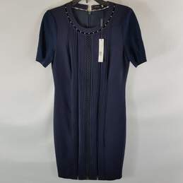 Elie Tahari Women Dark Blue Short Sleeve Dress 8 NWT