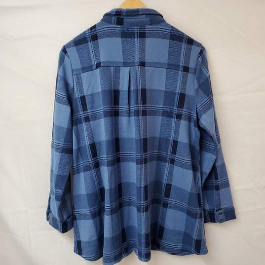 Buy the Soft Surroundings Mad About Plaid Tunic Blue LS Shirt Women's XL