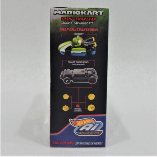 Hot Wheels Ai Mario Kart: Yoshi Smart Car Body And Cartridge Kit IOB image number 4