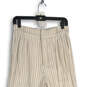 NWT Womens Beige Striped Pleated Ultra High-Rise Wide-Leg Ankle Pants Sz S image number 3