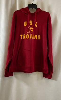 Authentic Apparel Mens Red NCAA-Football USC Trojans Pullover Hoodie Size XL