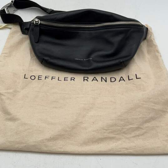 Loeffler Randall Womens Fanny Pack Adjustable Strap Zipper Black Leather image number 1