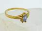 10K Yellow Gold Marquise Cut Tanzanite 0.06 CTTW Diamond Ring 1.6g image number 1
