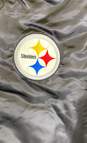 NFL Team Apparel Mens Black Pittsburgh Steelers Football Bomber Jacket Size S image number 3