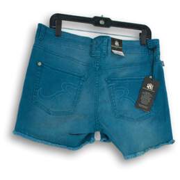 NWT Rock & Republic Womens Blue Medium Wash Raw Hem Cut-Off Shorts Size 12 alternative image