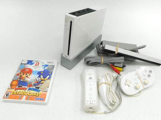 Nintendo Wii Console w/ Game Mario & Sonic At The Olympic Games image number 1