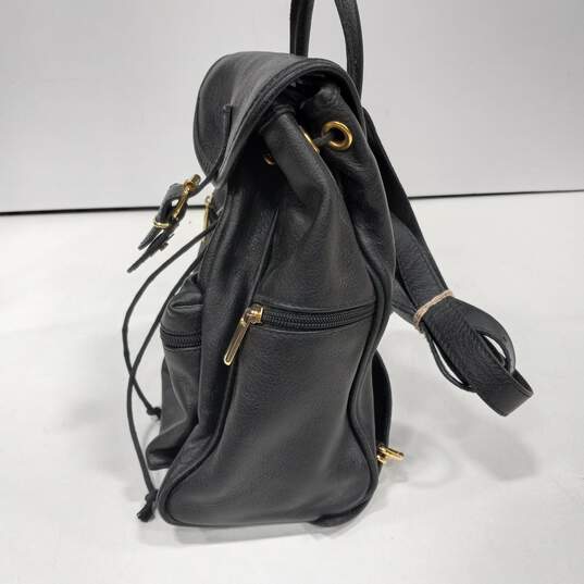 Borgonicchio Black Leather Mini Backpack image number 3