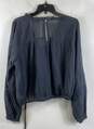 NWT American Eagle Outfitters Womens Black Cotton Wrap Front Blouse Top Size XL image number 2
